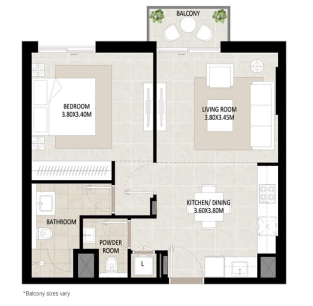 1 bed