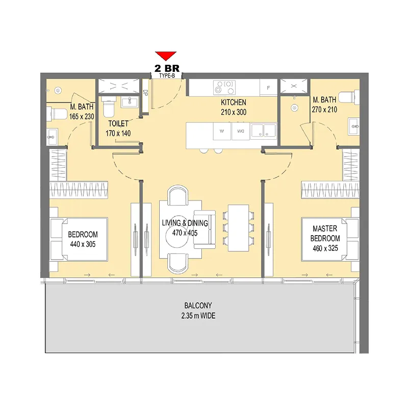 2 bed